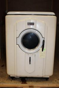 Bendix produced the first front loading automatic washing machine, in effect the one that today’s machines are modelled on, this is a slightly later version of this (1950). It had to be anchored to the floor though to stop it moving off on its own!!