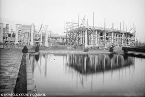 Eaton Park - Pavillion being constructed in 1924. Many of the people employed to construct these new parks were unemployed men who had returned home from the Great War and found there was no job for them. 