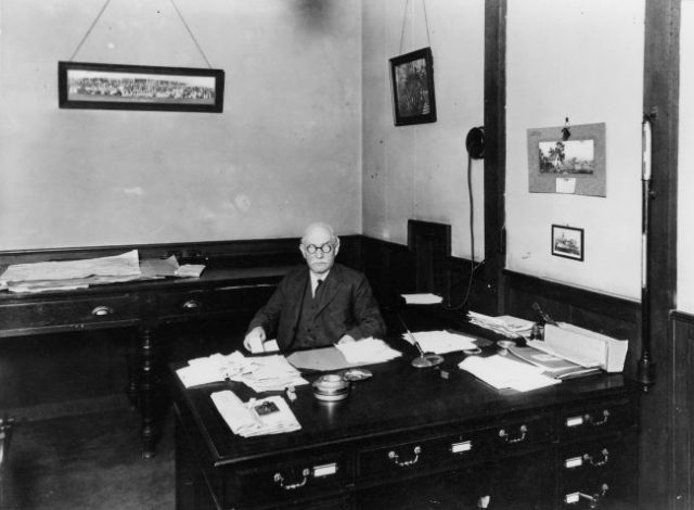 Scott is his office (date unknown).